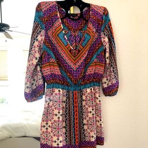 Vibrant color dress, figure flattering